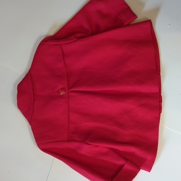 Red Blazer Linen blend Office Siren blazer boxy cropped tailored  Nygard  sz 4P - Picture 5 of 13